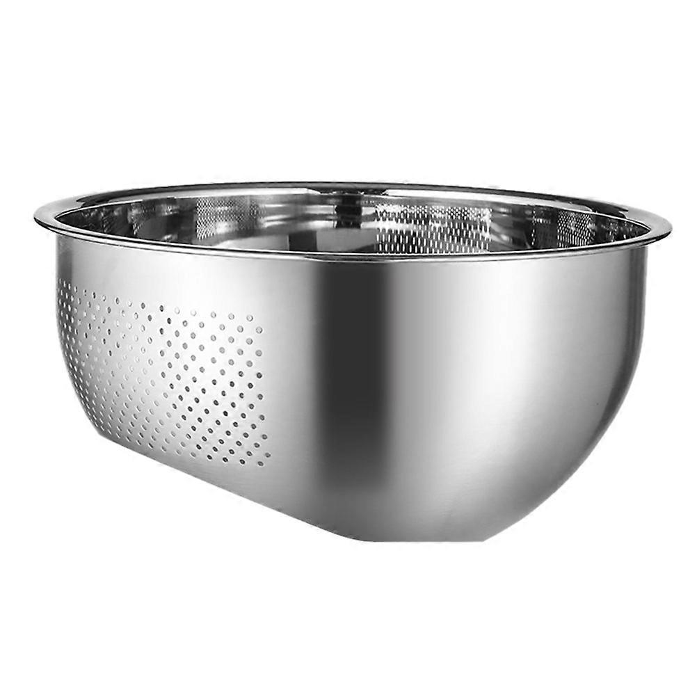 Kitchen Multi-Functional Drain Basket Stainless Steel Sink Colander Draining Cooking Preparation 26X26X12.5cm 1Pc