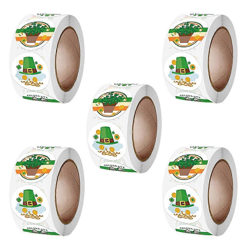 present Decoration Shamrock Shape Stickers Assorted Color 10x10x2 5cm 5 Rolls