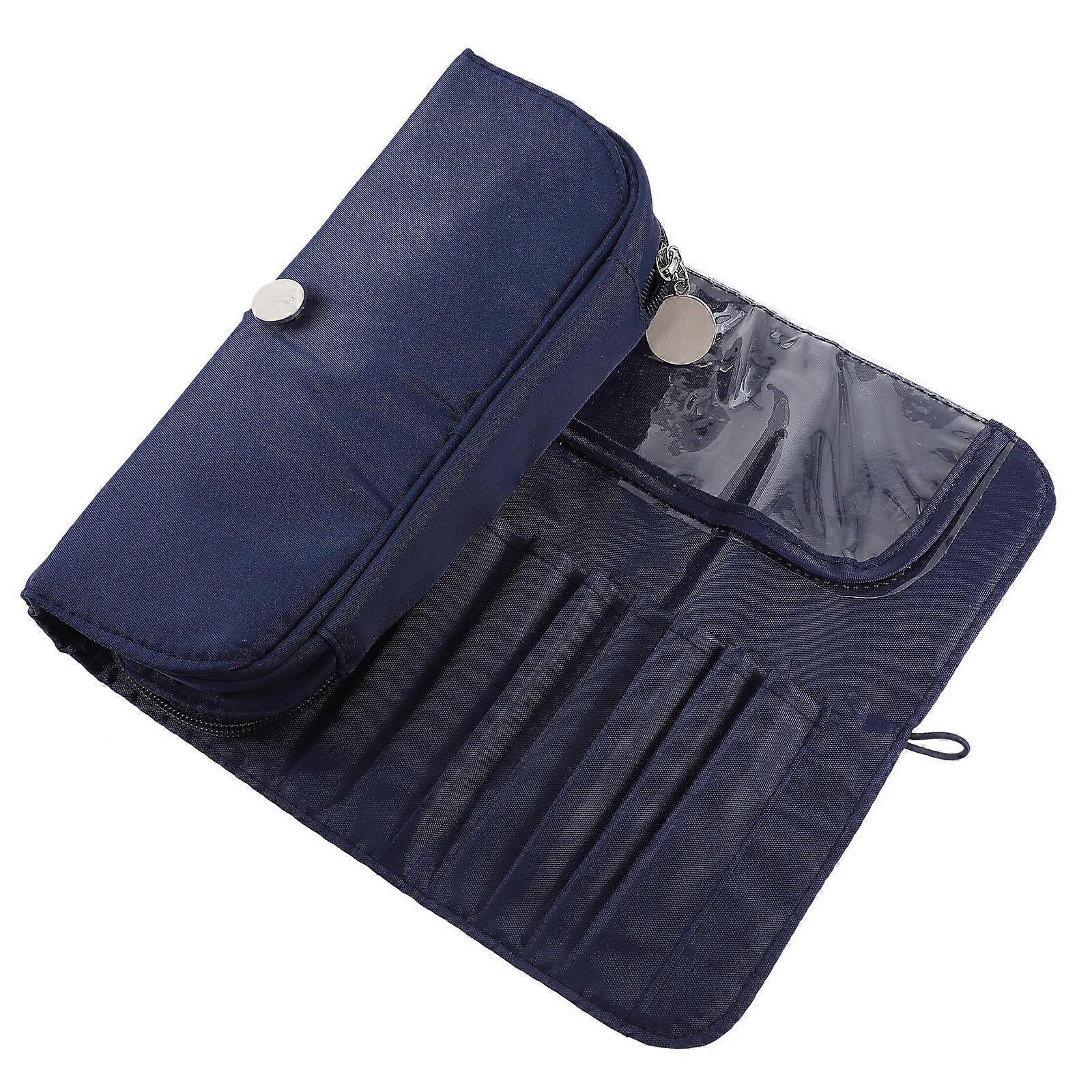 Travel Makeup Pouch Simple Style Makeup Brushes Rolling Case Cloth Material 23x10cm Folding Design 1Pack