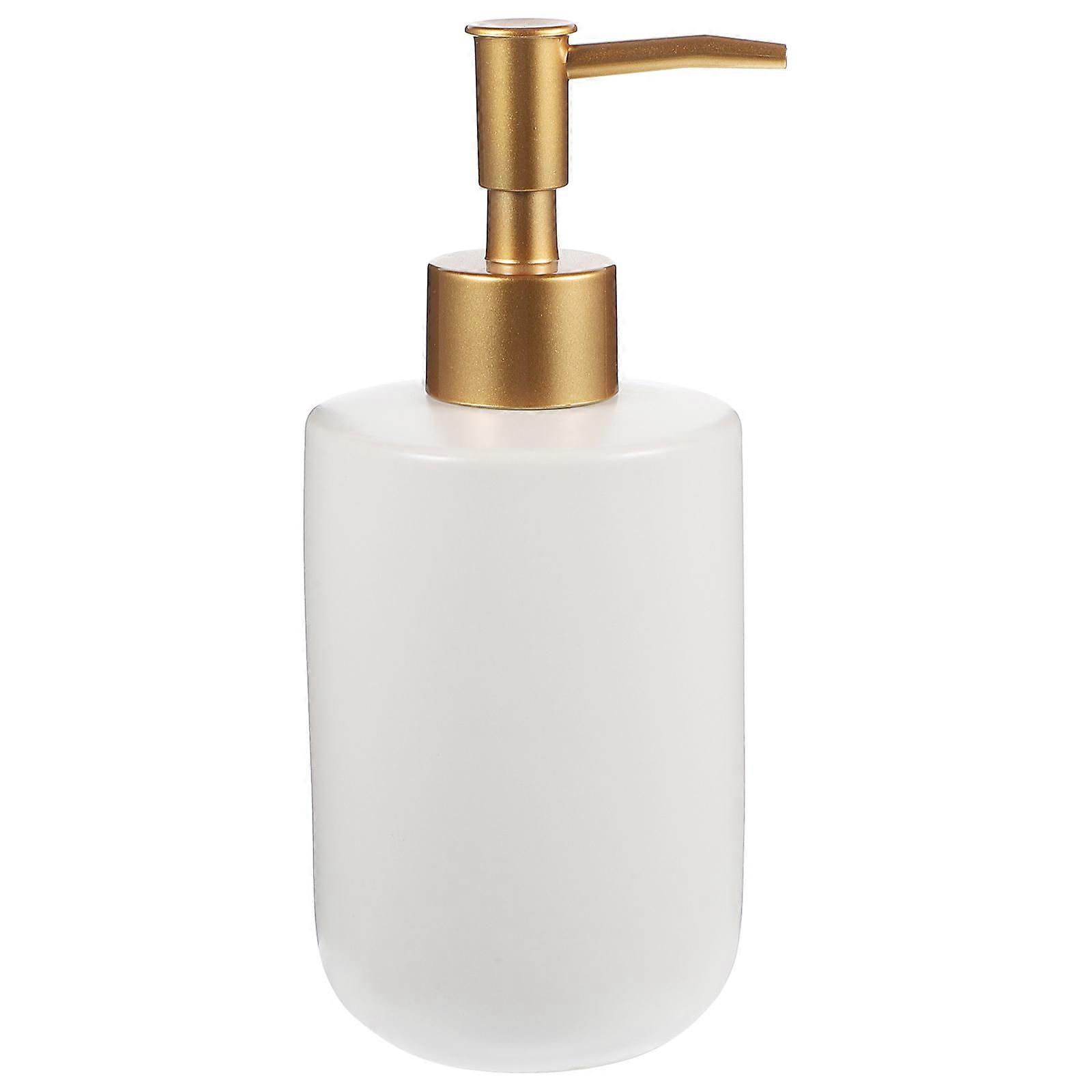 Ceramic Refillable Soap Dispenser with Pump   Matte White Lotion Bottle for Bathroom & Hotel Use   Leak Proof Hand Soap, Shampoo & Lotion Container