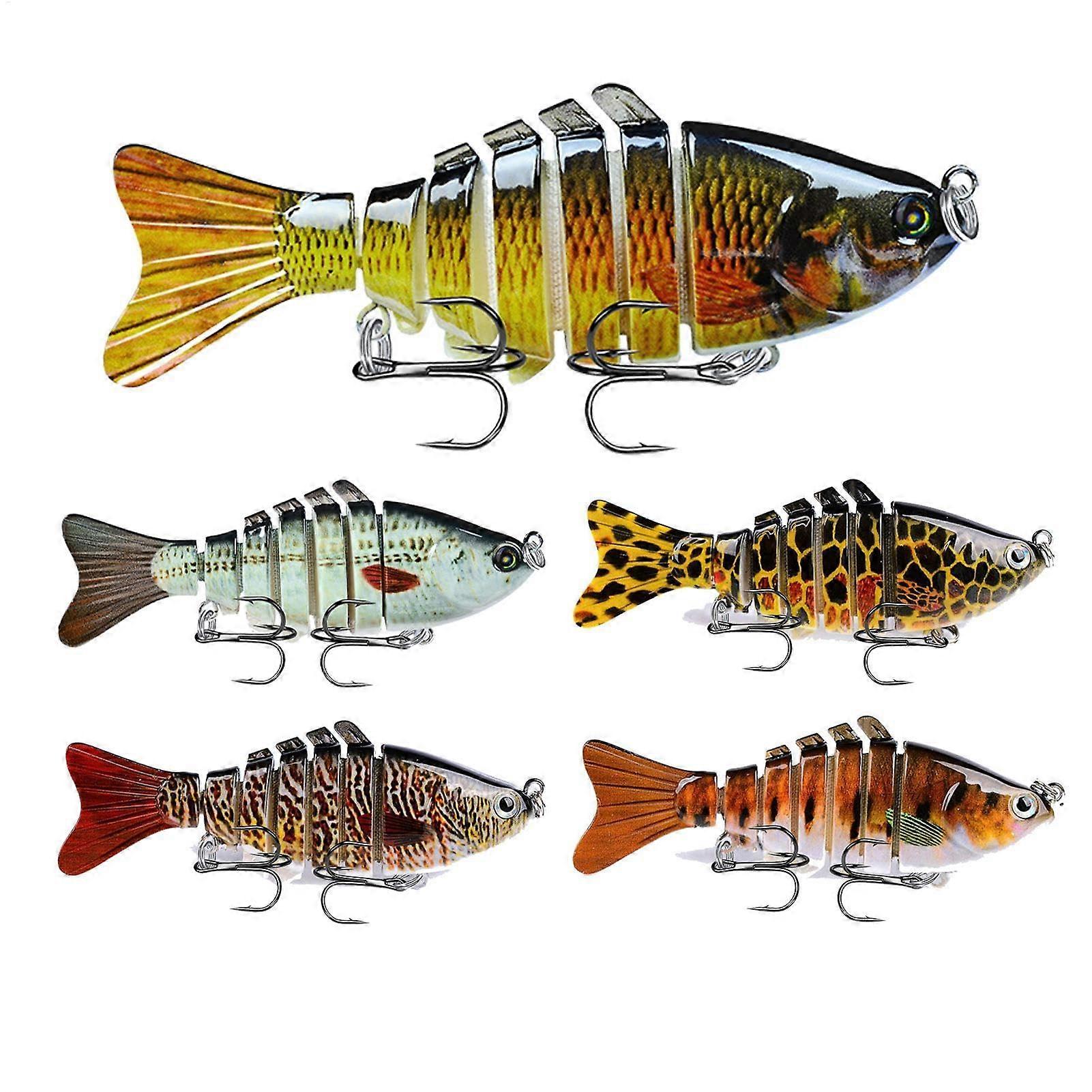Robot Swimming Bait - 5 Pack Bionic Lures, 3D Realistic Jointed Swimbaits for Freshwater and Saltwater Fishing