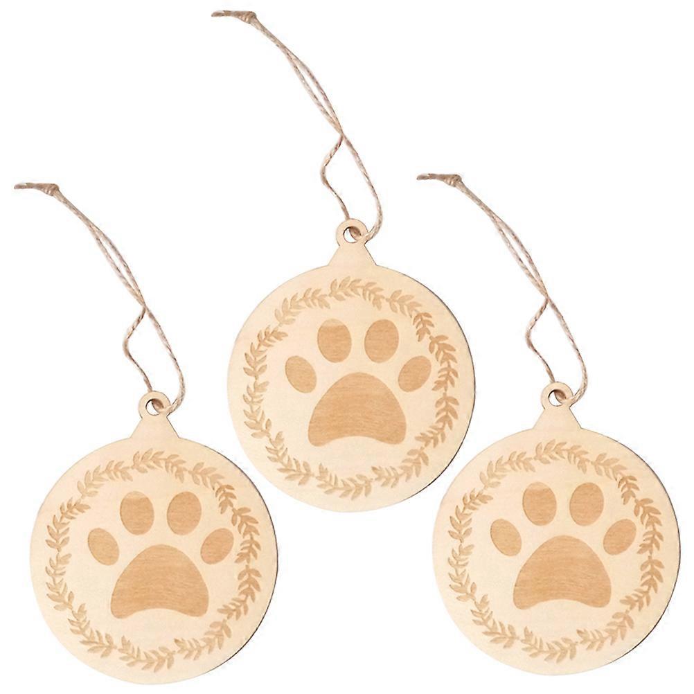 Wall Hanging Decor Wooden Christmas Theme Round Slice Assorted Color 10x12x0.3cm Diy Hanging 6Set