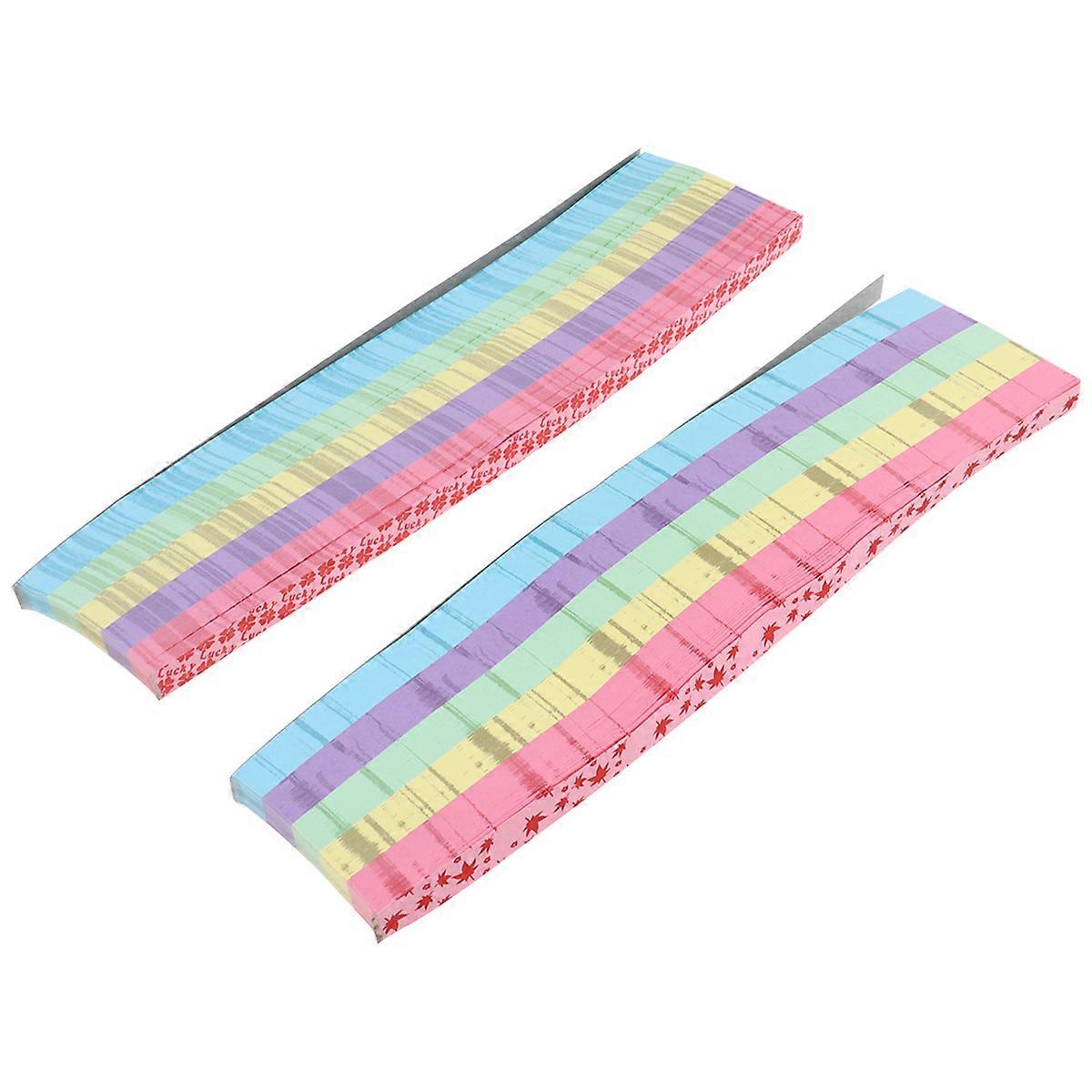 Origami Star Paper Strips Diy Handcraft Folding Paper School Activities Assorted Color 1x23.5cm 10 Sets