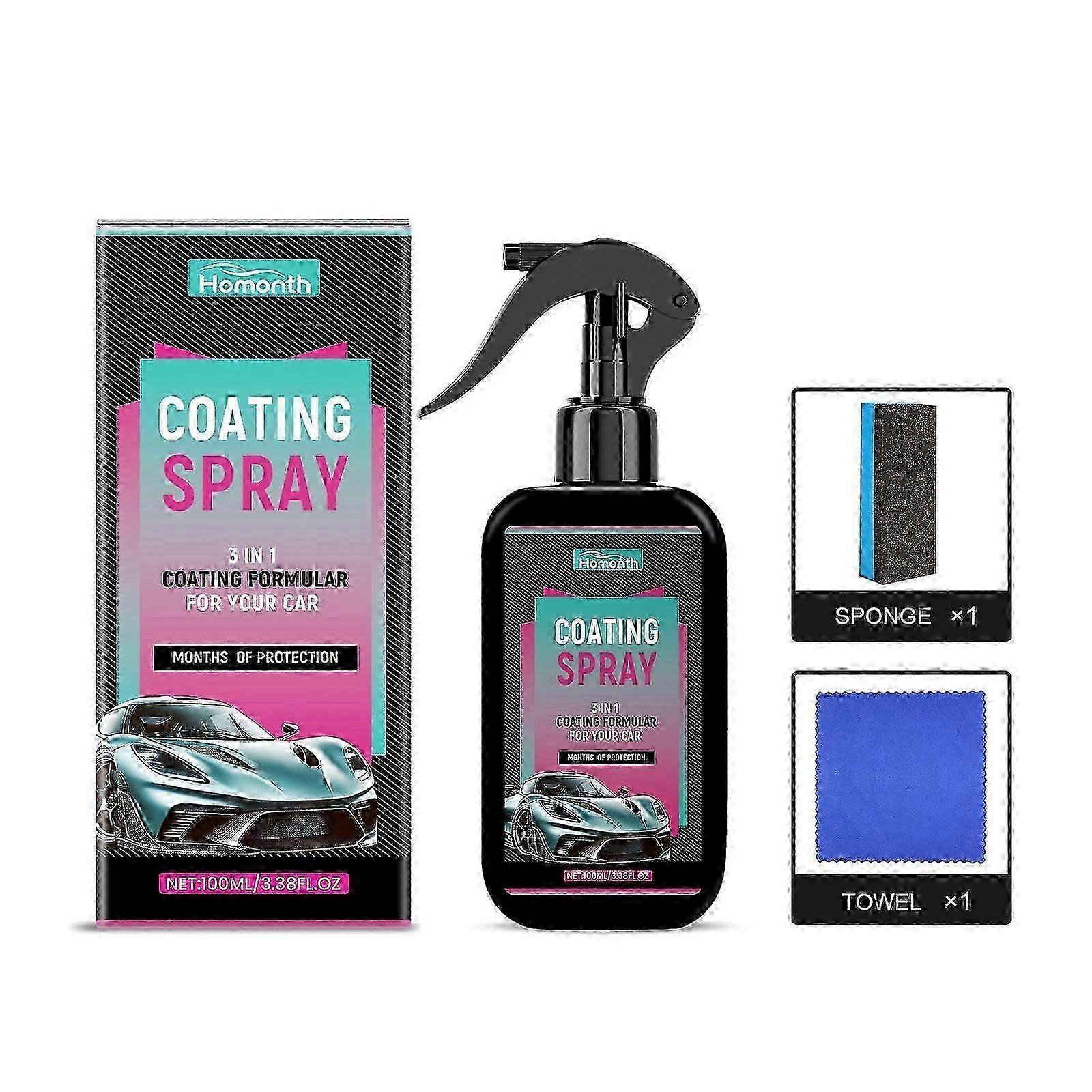 Multi Purpose Car Polish Spray 110ml Fast Shine Protection Water Resistant UV Blocking Auto Detailing Spray