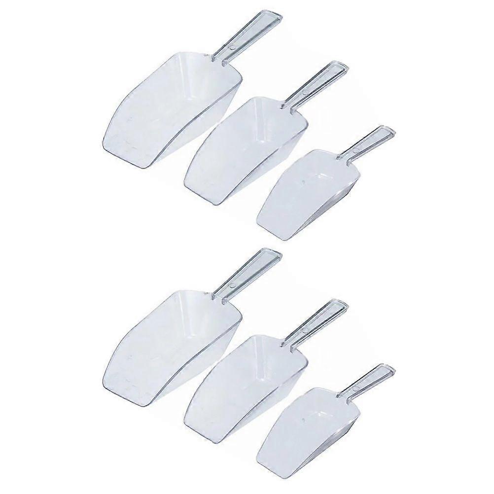 2 Sets of Transparent Ice Scoops Plastic Ice Scoops Household Flour Scoops