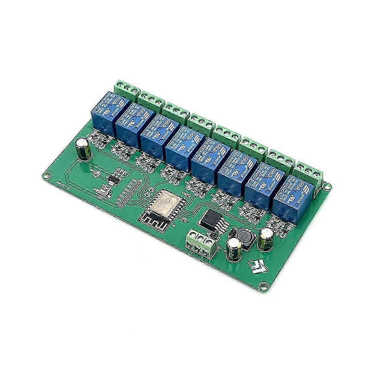 8-kanals ESP8266 trådløs WIFI-relémodul ESP-12F utviklingskort DC 5V / 7-28V E-APP Remote Co