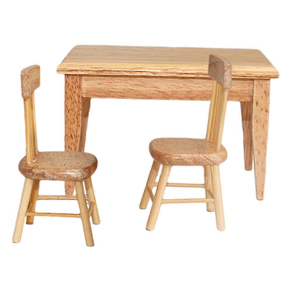 Scale Dollhouse Furniture Set – Realistic Miniature Table & Chairs for Creative DIY Displays, Easy to Assemble for Doll House Decor