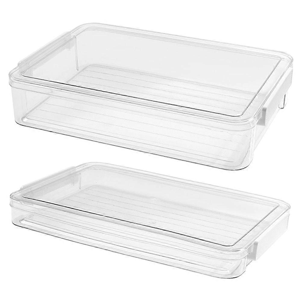 File Storage Box Organizer Travel Document Holder Transparent 34.50X23.50X7.00cm File Organization 2Pcs