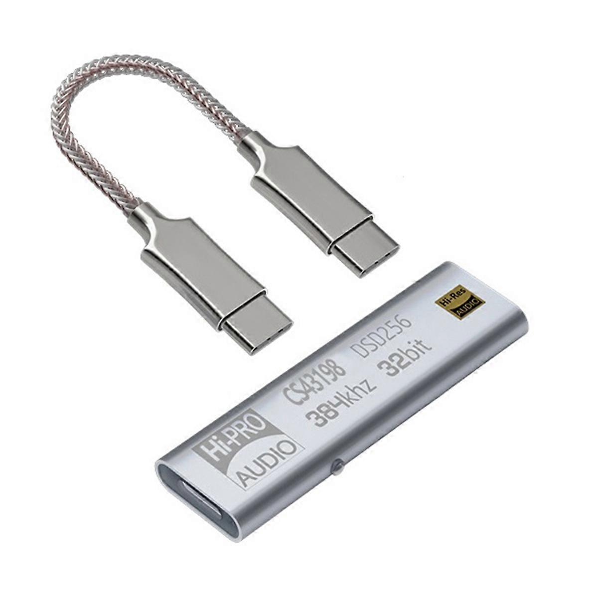 USB C to 3.5mm Headphone Amplifier CS43198 Dongle 384KHz DSD256 Decoding HiFi Audio Amp Type-C Adapt