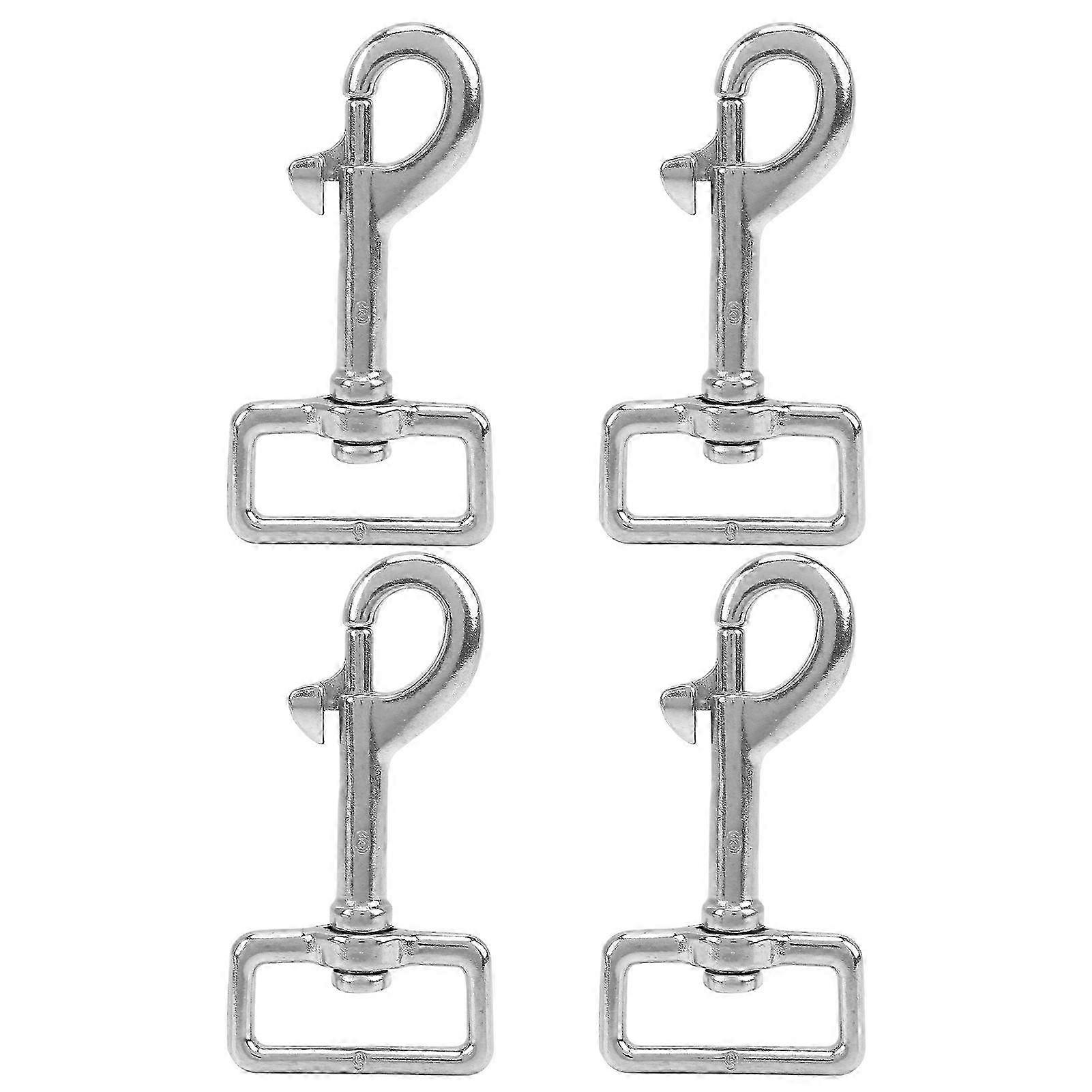 4PCS Stainless Steel Snap Hook Square Ring for Dog Leash Wallet Backpack