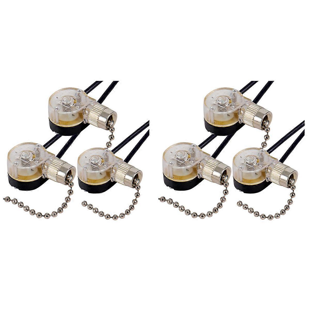 3Pack Ceiling Fan Light Switch ZE-109 Fan Switch (Nickel)