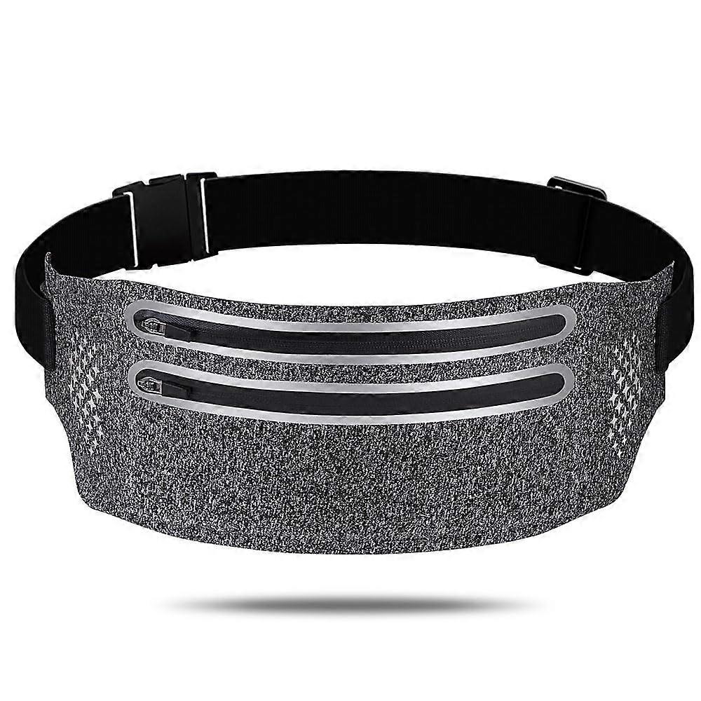 Running Belt for Men and Women, Adjustable Elastic Band, Fanny Pack for Running, Grey