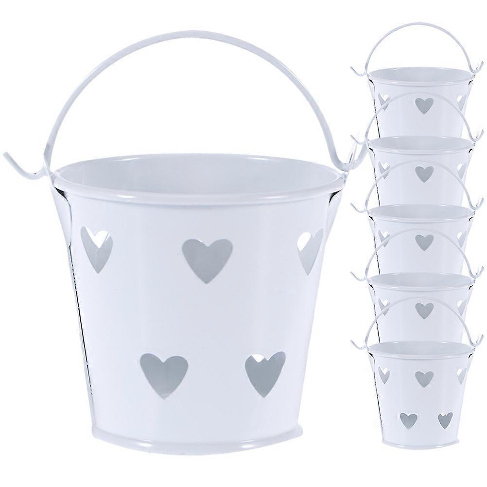 6pcs Small Metal Buckets with Handles for Candy Storage, Decorative Party Favors for Weddings, Birthdays, Festivals – Lightweight & Portable Desk