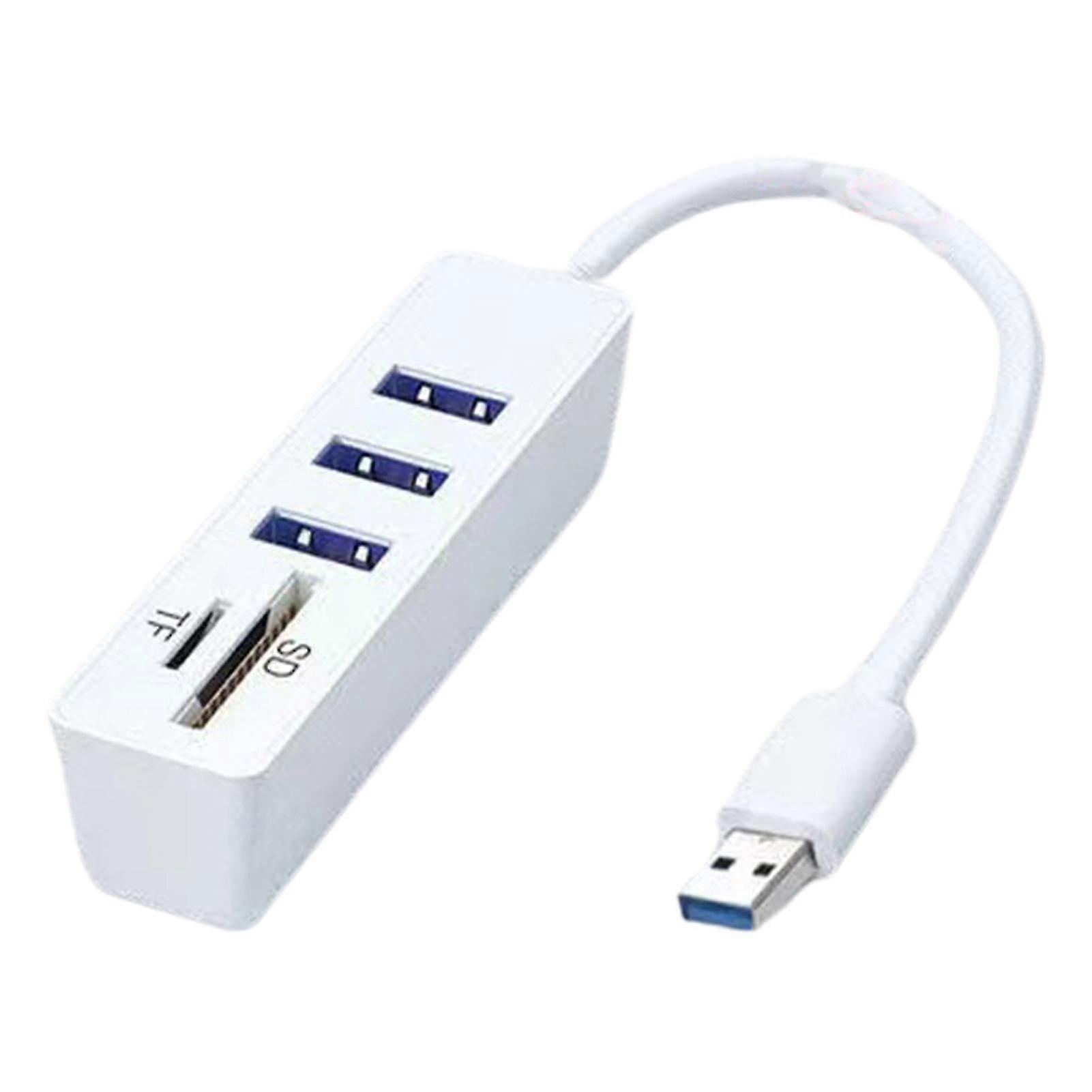 5-in-1 Multi-Port Adapter High Speed Data Transfer USB Hub with SD/TF Card Reader