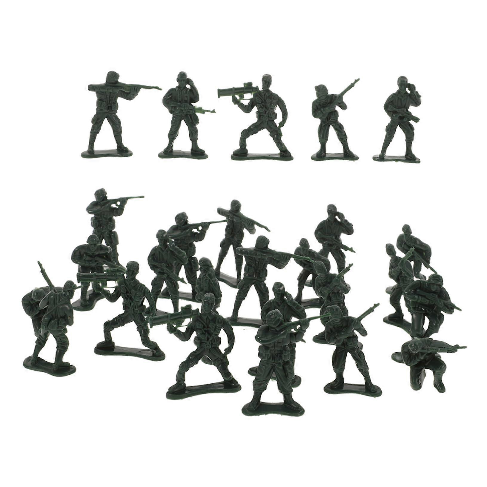 100 Mini Soldier Model Figures Set - Realistic Green Plastic Toy Soldiers for Desk Decoration and Sand Table Use