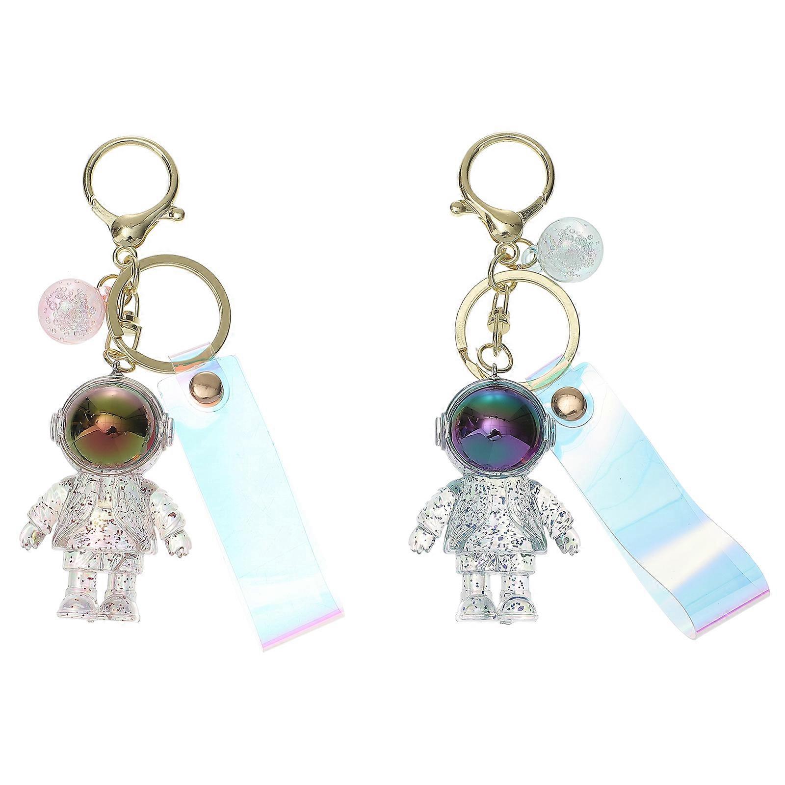 Car Keyring Bag Astronaut Shape Key Chain Hanging Accessory 2Pcs