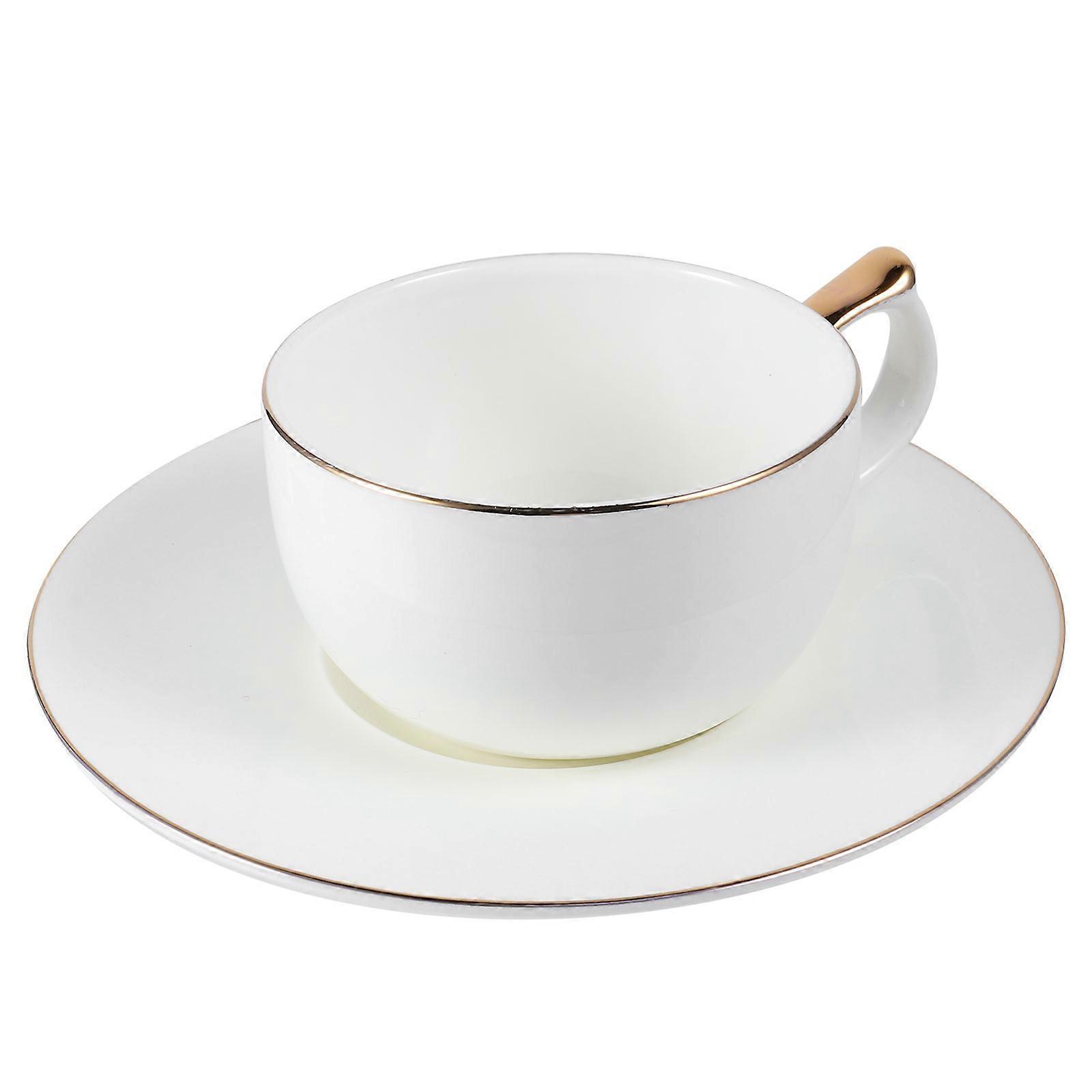 Elegant Coffee Cup Saucer Porcelain For Latte Round Shape 8.20X8.20X4.80CM 1Set