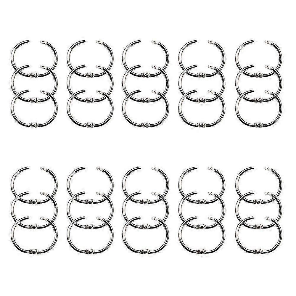 30 Pack Book Binder Rings Office Metal Loose Leaf Ring Key Ring
