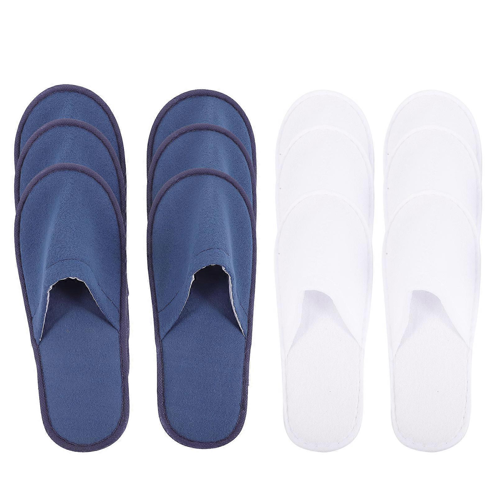 Travel Slippers Home Use Non Slip 6 Pairs Average Size Men Women Portable