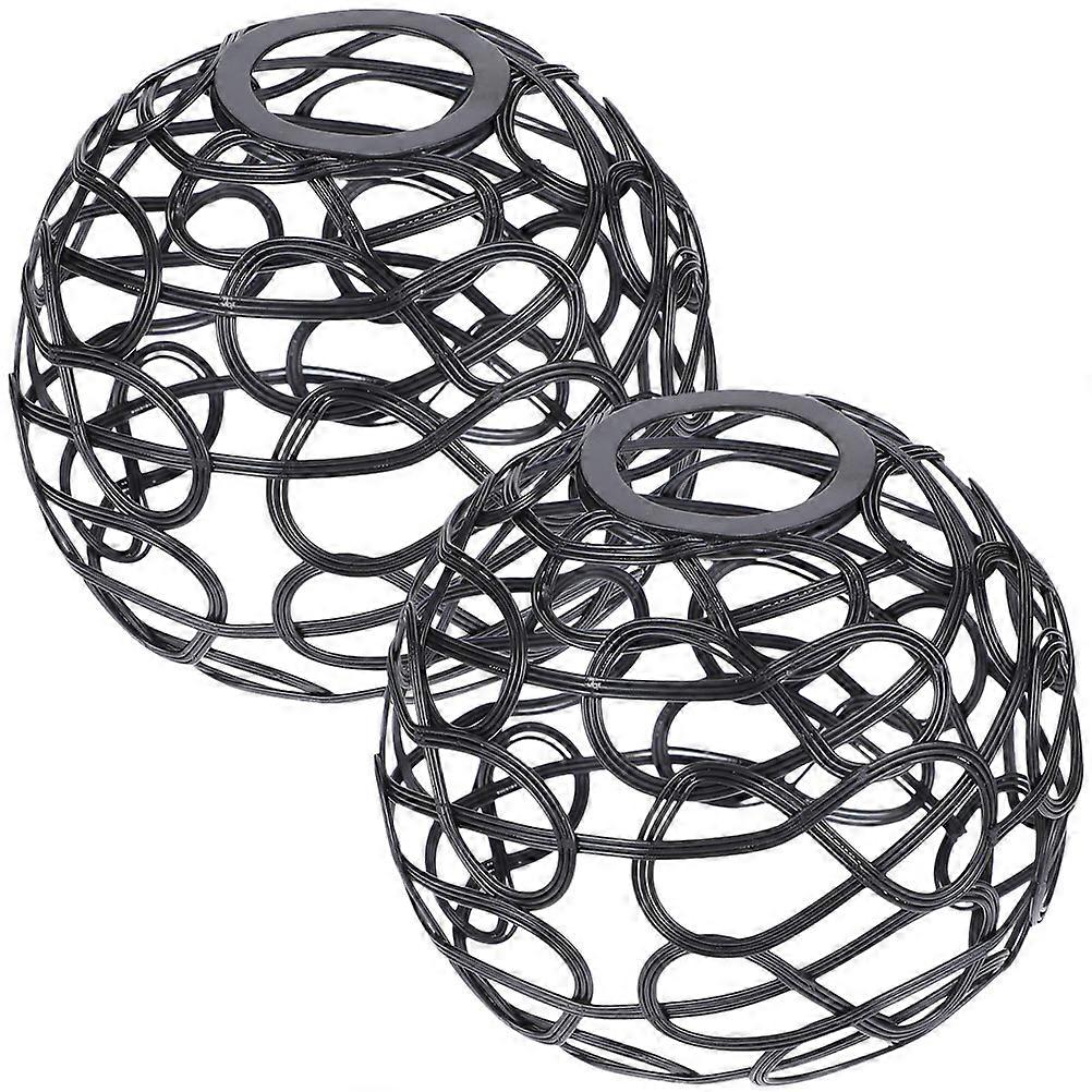 ペンダントランプシェード装飾的な鉄のランプシェードシーリングランプシェードくり抜かれたデザインブラック10.00X10.00X8.00CM 2個