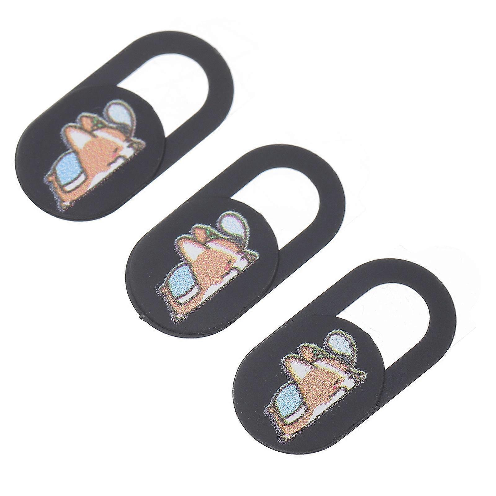 Camera Cover Laptop Webcam Privacy Cover Slide Design Daily Use Black 3Pcs