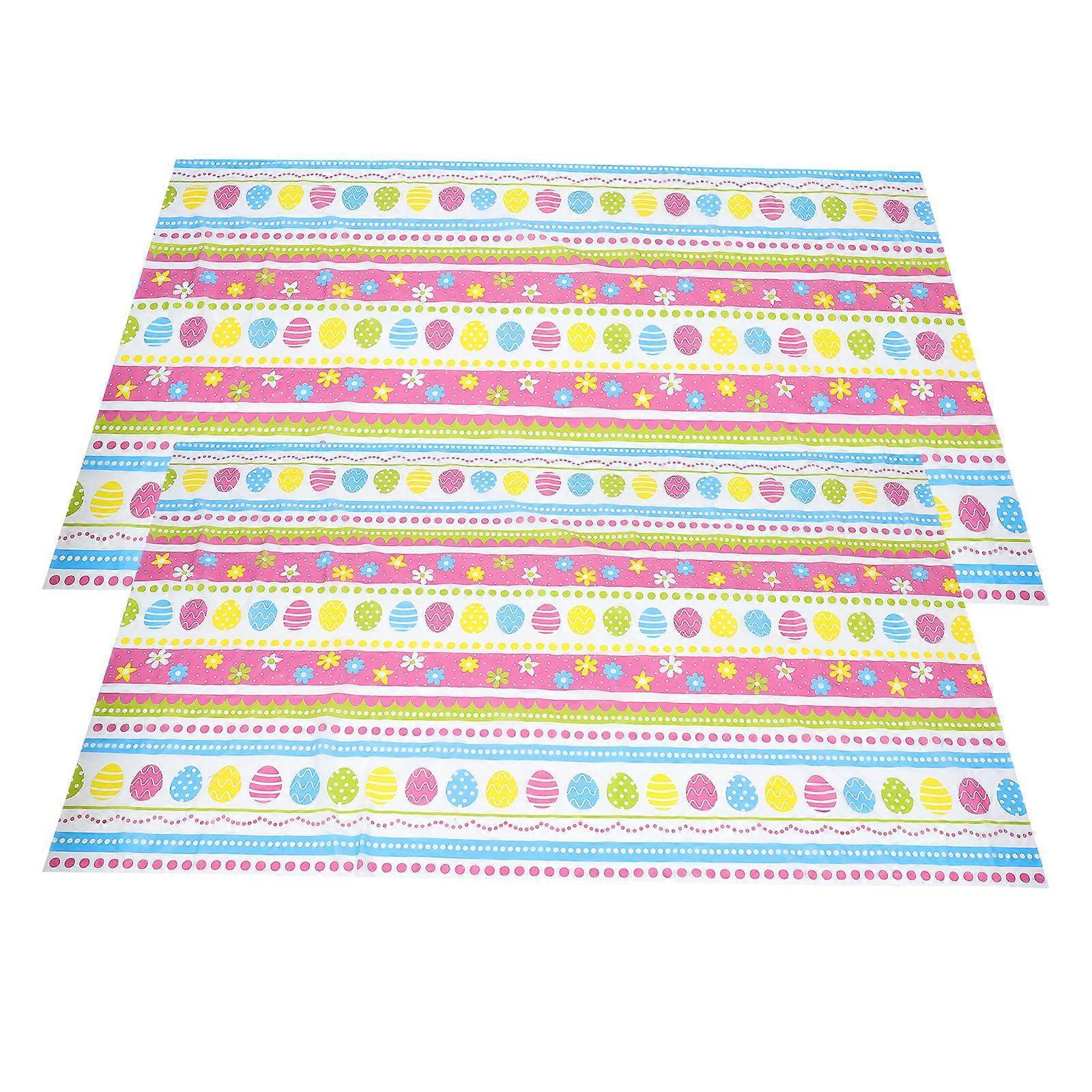 Decorative Easter Table Cloth for Decoration 2Pcs Easter Theme Table Cloths