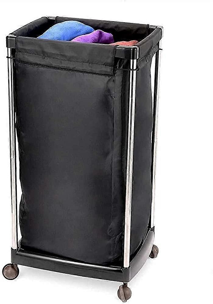 Rolling Laundry Cart with Wheels, High-Performance Removable Bags, Black Laundry Organizer for Home and Hotel