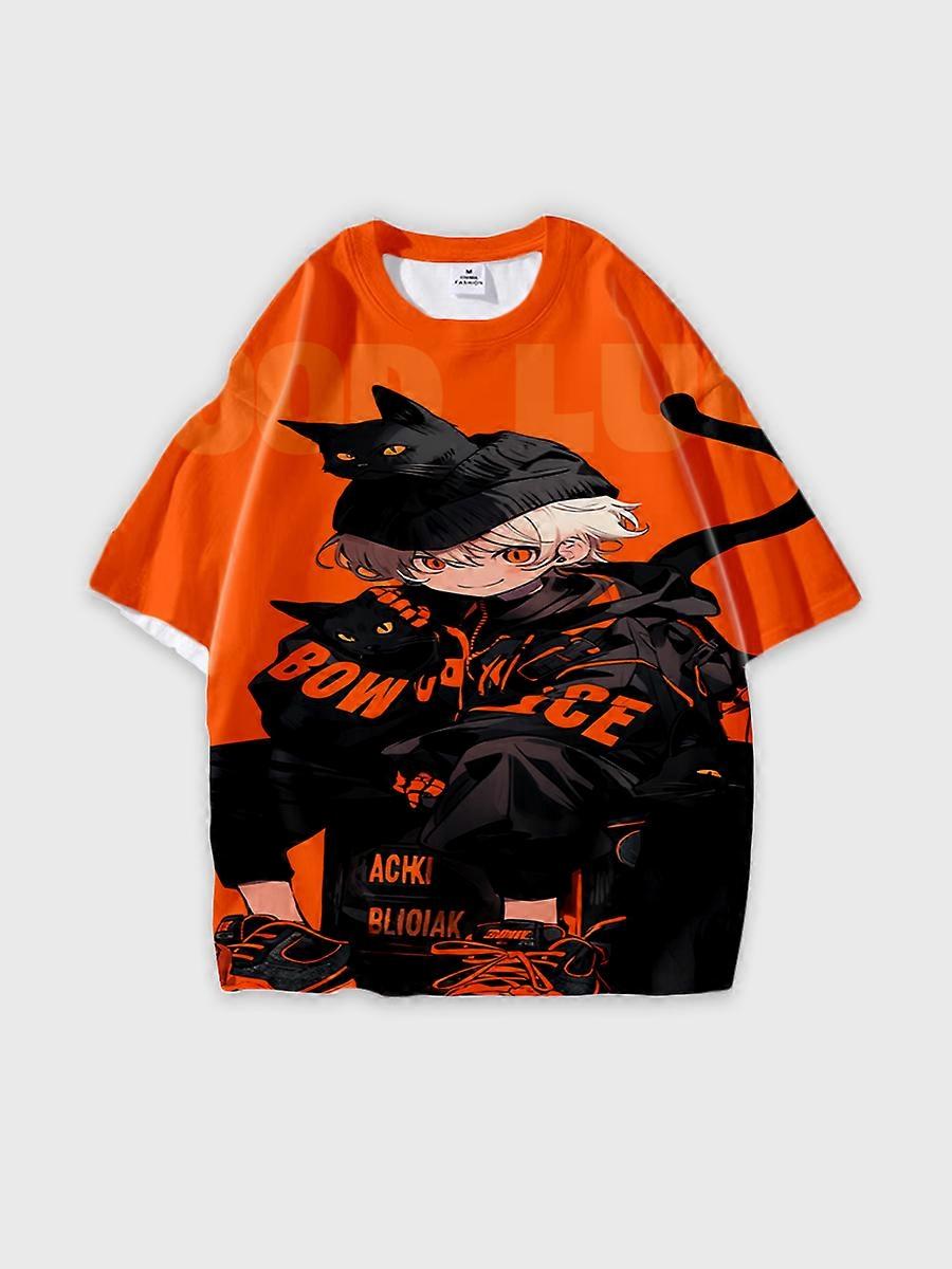 T-shirt round neck Pattern loose short sleeve JW33