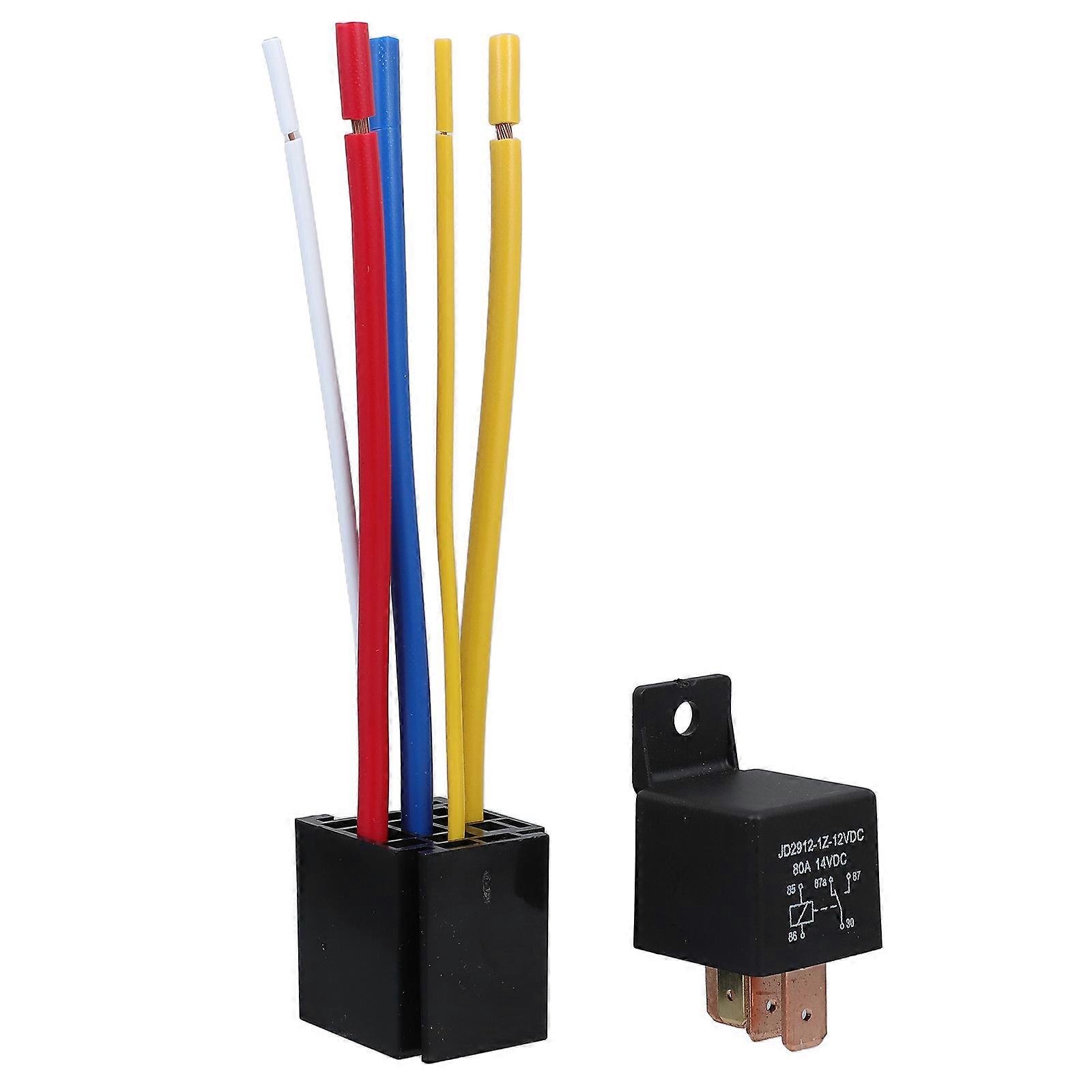 Automotive Relay With Wires Multi Color Suitable For Truck Boat Owners 5 70X3 00X3 00Cm 1 Set