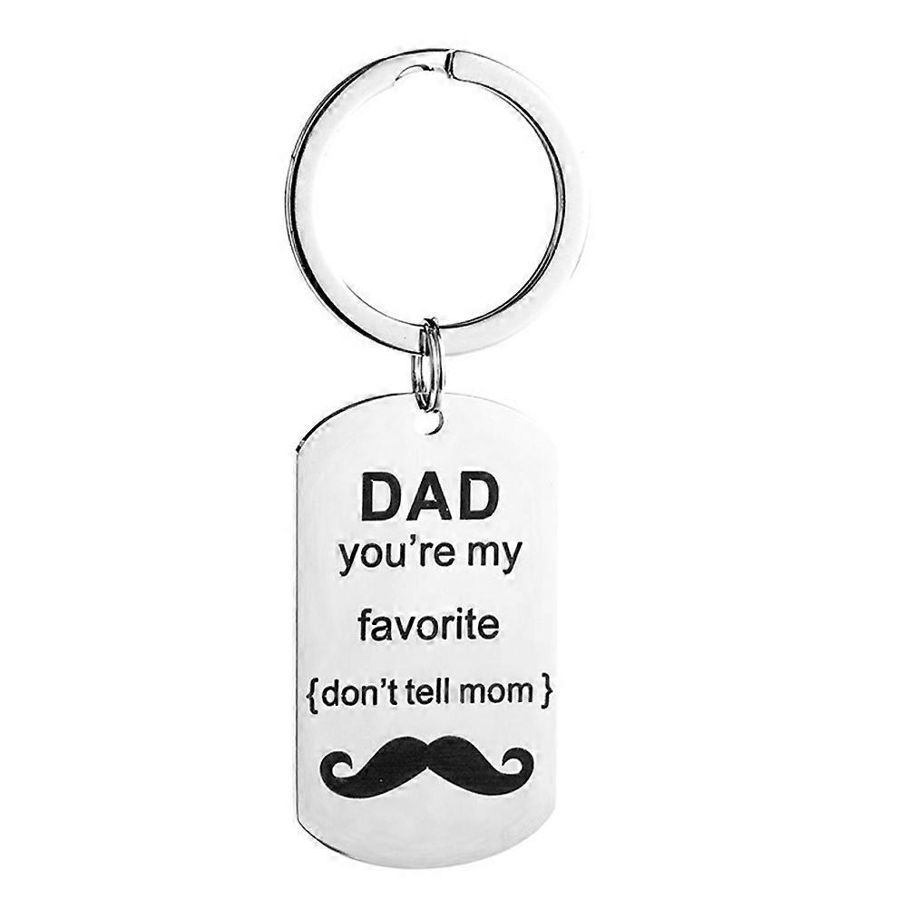 Father's Day Keychain Gift Decorative Keyring in Silver Stainless Steel Beard Design 1 Pc