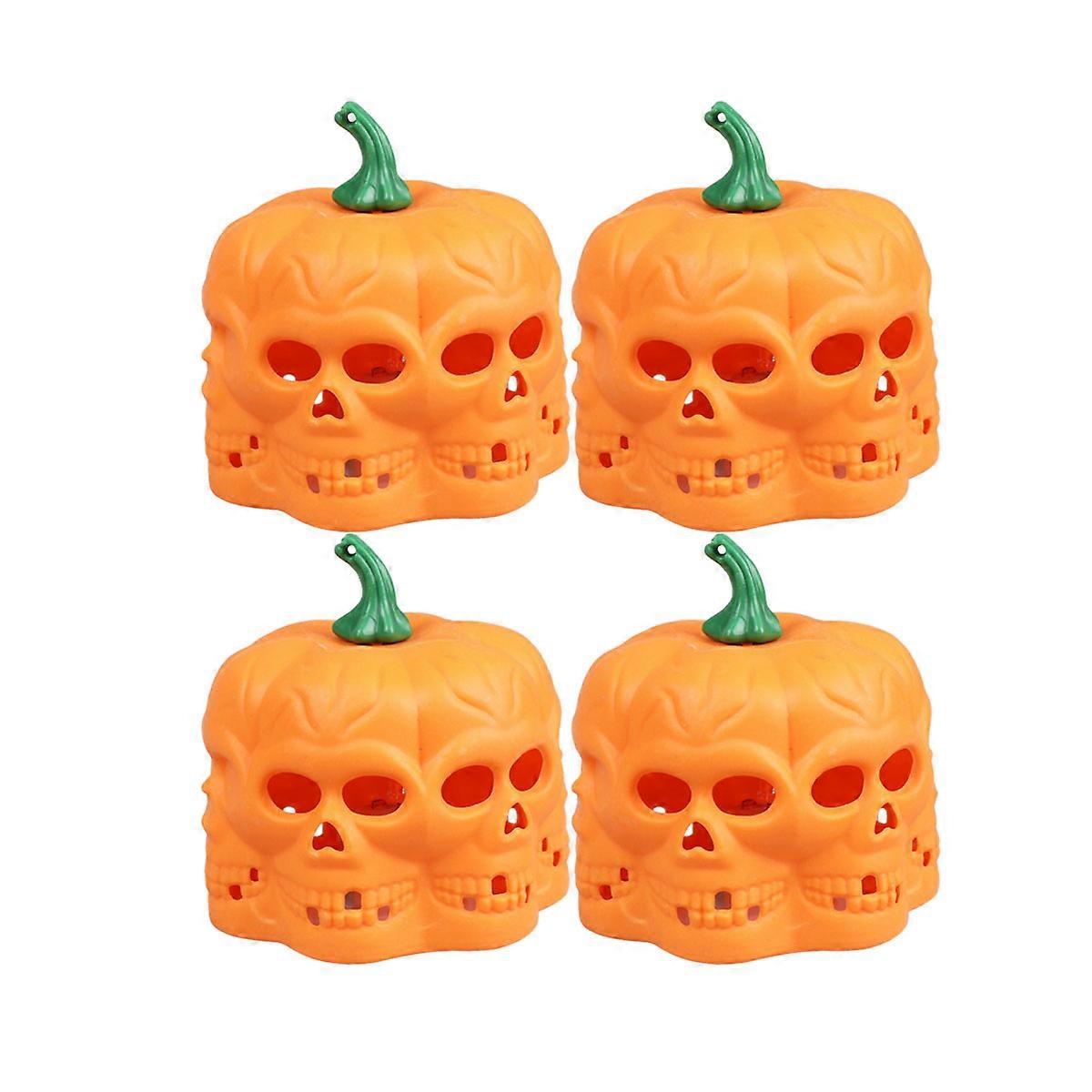 Lighted Pumpkins Pumpkin Lamp Decoration for Indoor and Outdoor Events Parties 6Pcs Green Top
