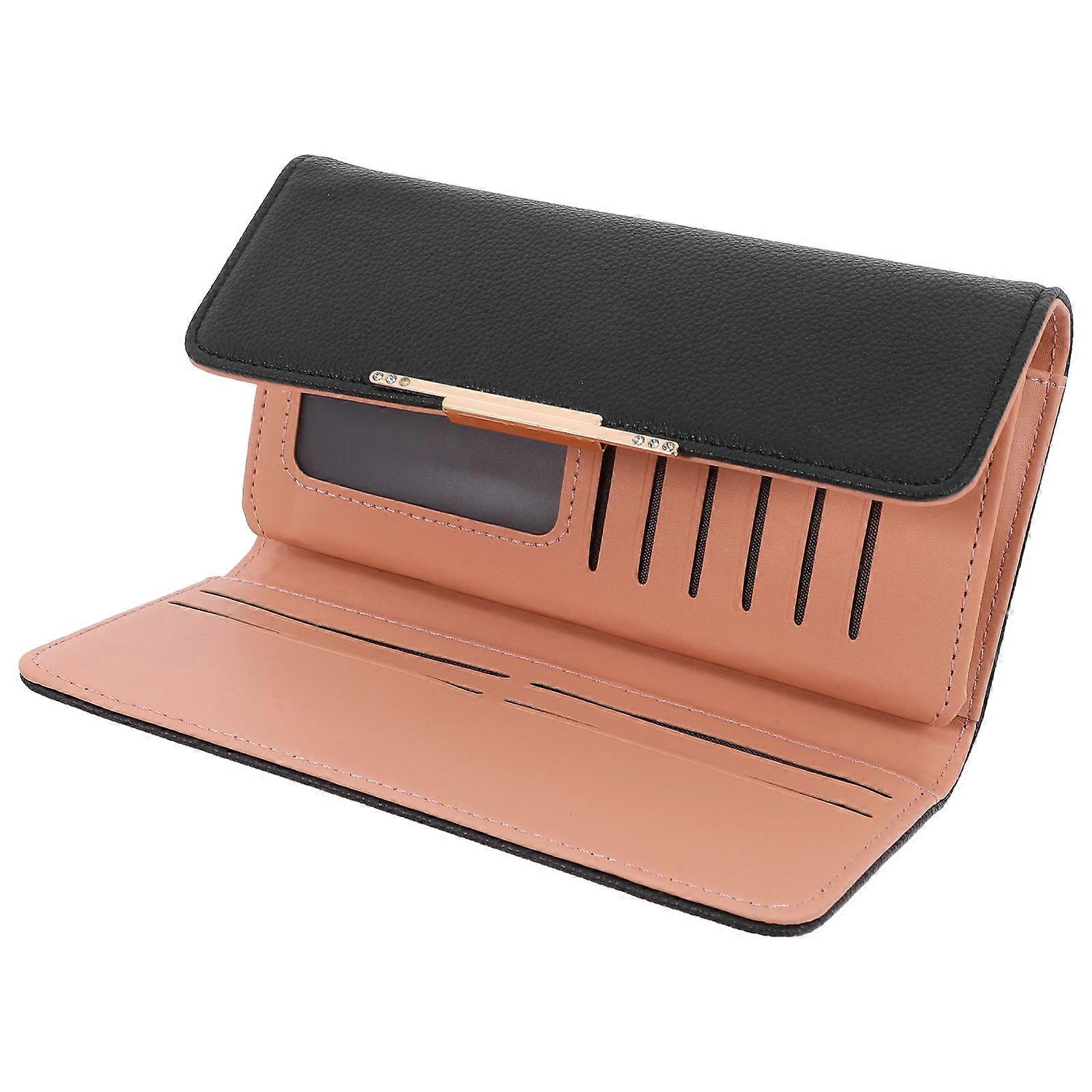 PU Ladies' Clutch Wallet with Multiple Card Slots and Zippered Coin Purse, Lightweight Fold Organizer for Women's Travel and Everyday Use