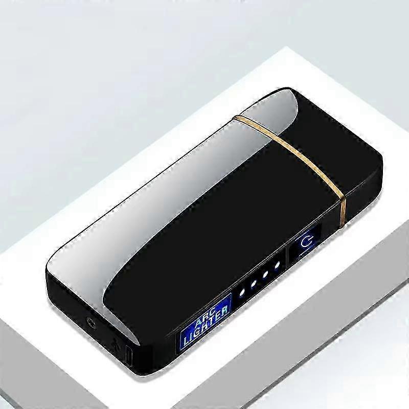2025 Electric Windproof Metal Lighter Double Arc Plasma Flameless Rechargeable USB Lighter LED Power Display Touch Sensor Lighter