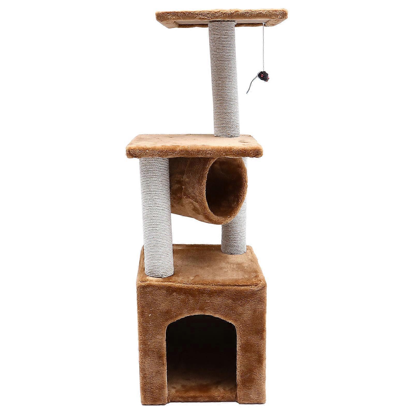 Cat Climbing Frame with Nest, Hanging Hammock and Scratching Post – Indoor Cat Tree for Exercise and Play