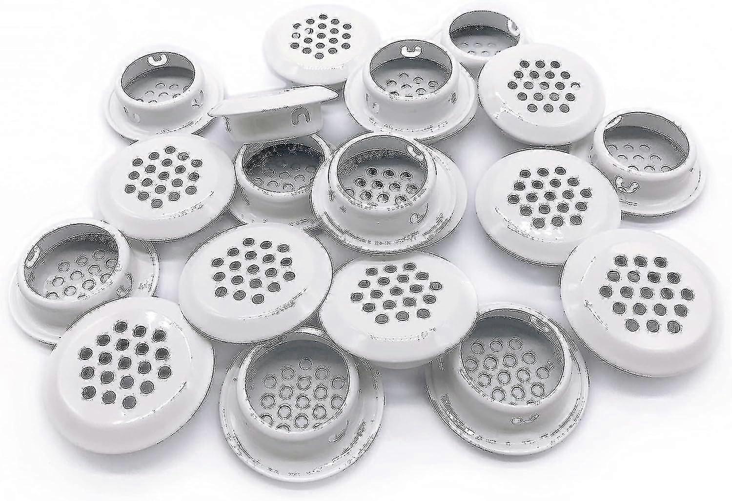 20 قطعة فتحات تهوية 29 مم دائري باطن تنفيس الفولاذ المقاوم للصدأ جولة تنفيس شبكة هول كوة للمطبخ الحمام خزانة ملابس (أبيض)