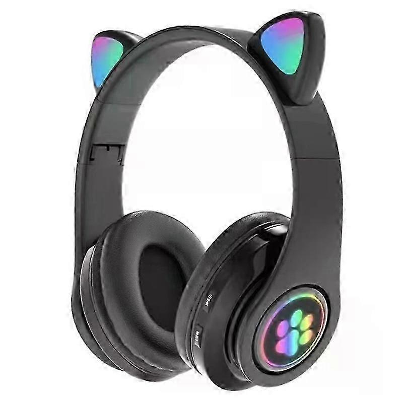 Mimigo Kablosuz Bluetooth Kulaklık, Sevimli Kedi Kulak Şekli, Kedi Kulağı Bağımsız Led, Renkli Kedi Pençesi Tasarımı, Yetişkin ve Çocuk Kulaklık Işıklı Oyun Blu