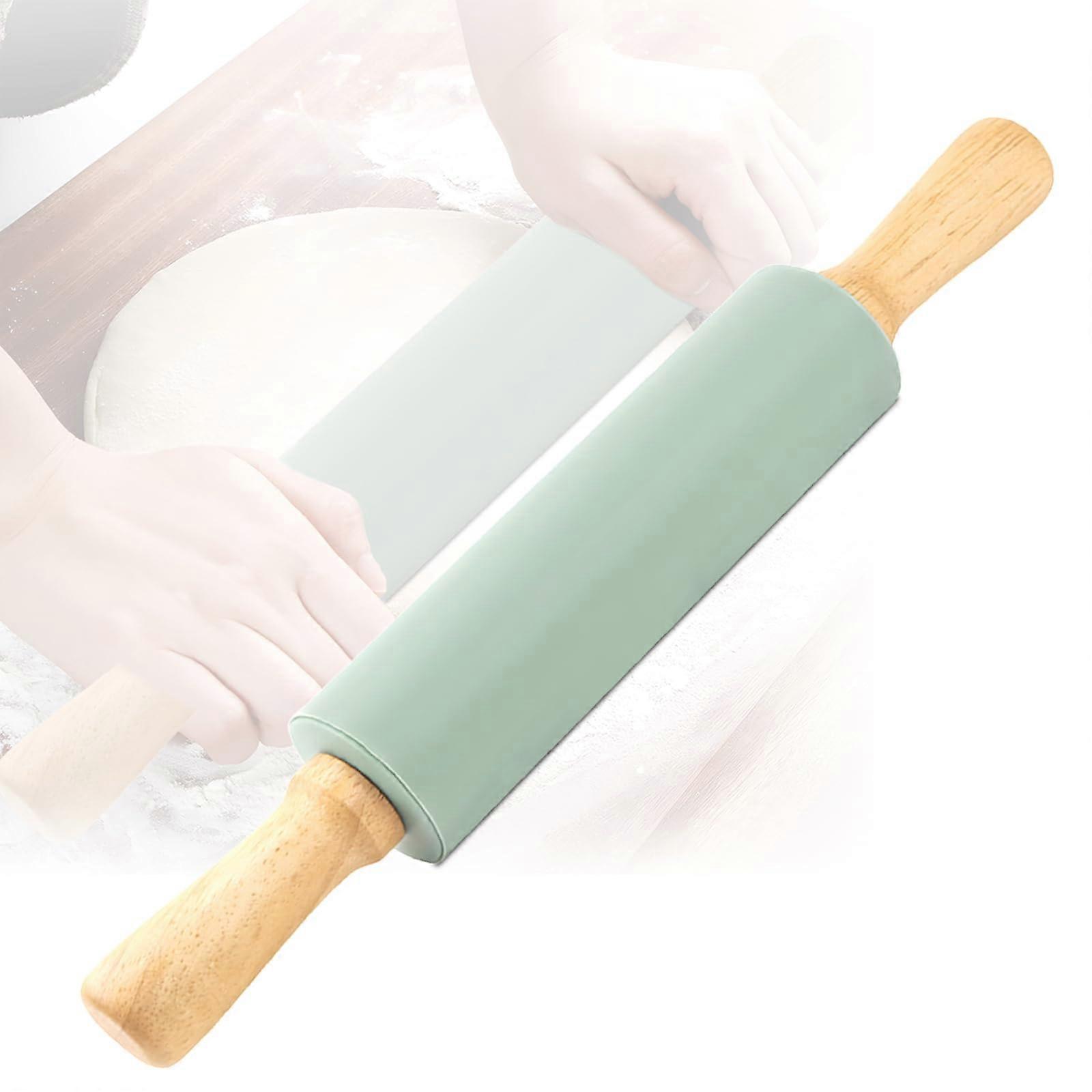 Rolling Pin For Dough And Pastry With Wooden Handle And Nonstick Surface, 38 Cm