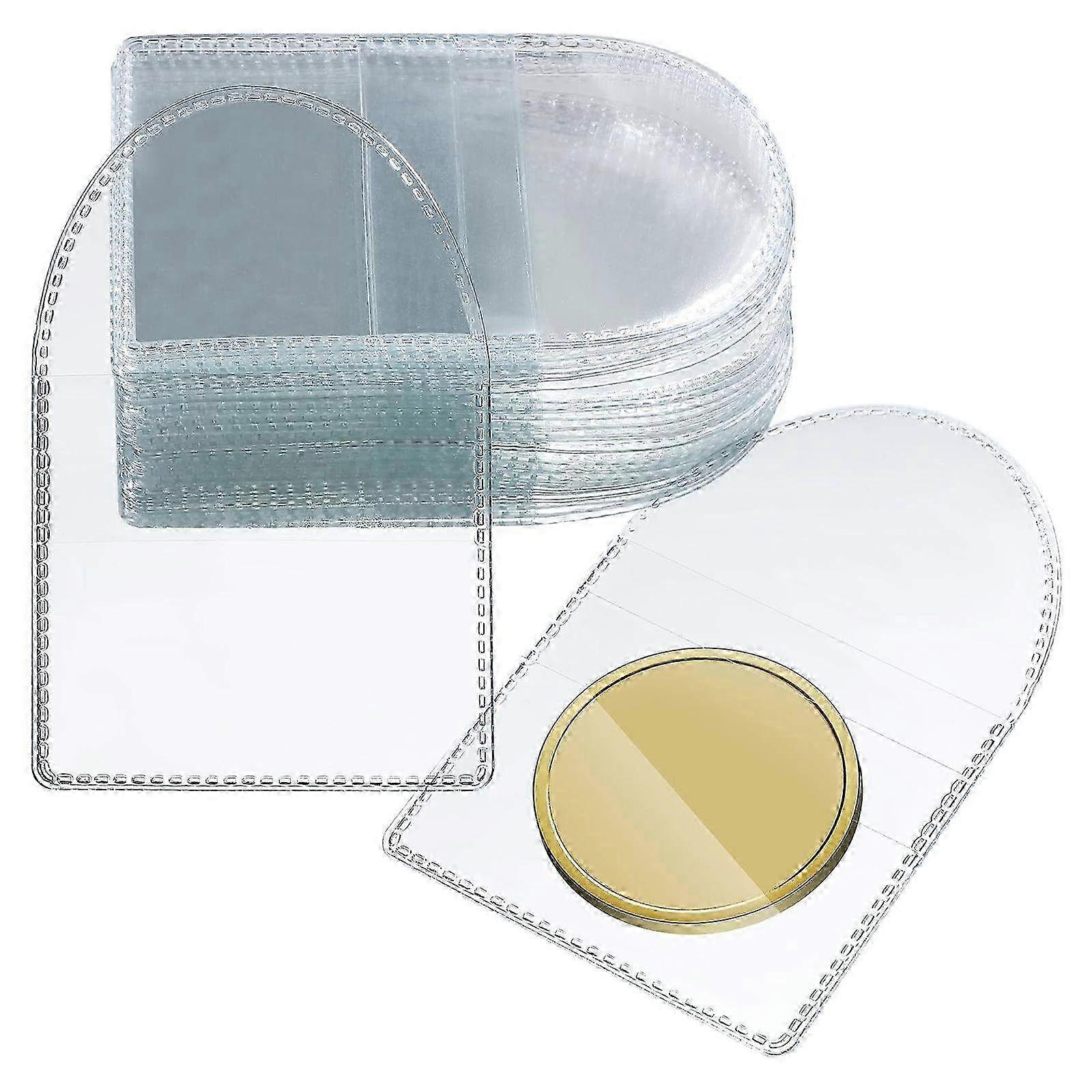 50Pcs Clear Single Pocket Coin Protectors and Holders for Coin Collectors, Storage Sleeves for Coin Collection and Display