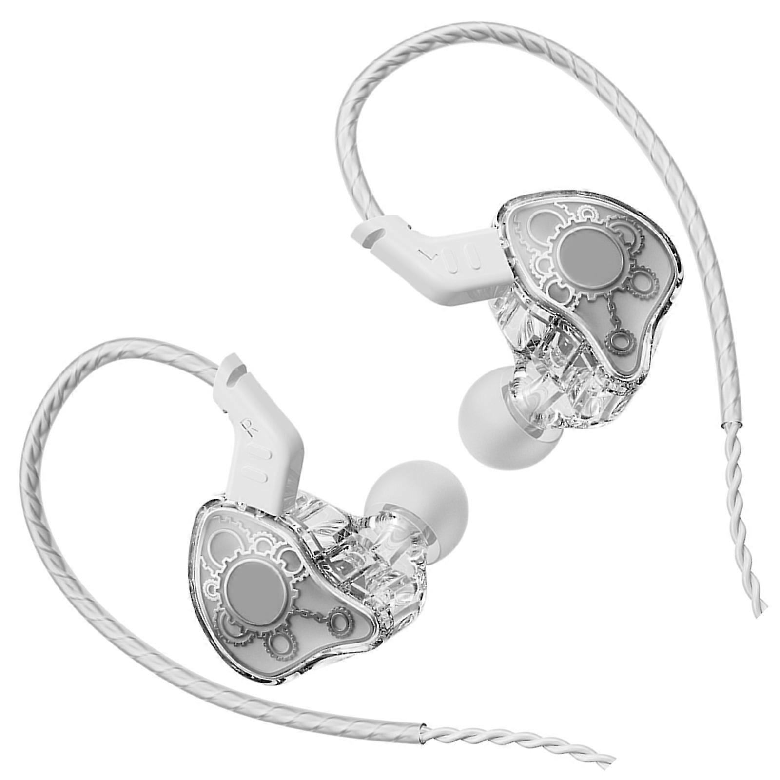Earphones HiFis 3.5mm Dynamic Drives Earbuds with Detachable Cord and Deep Bass for Running and Gym Workouts White