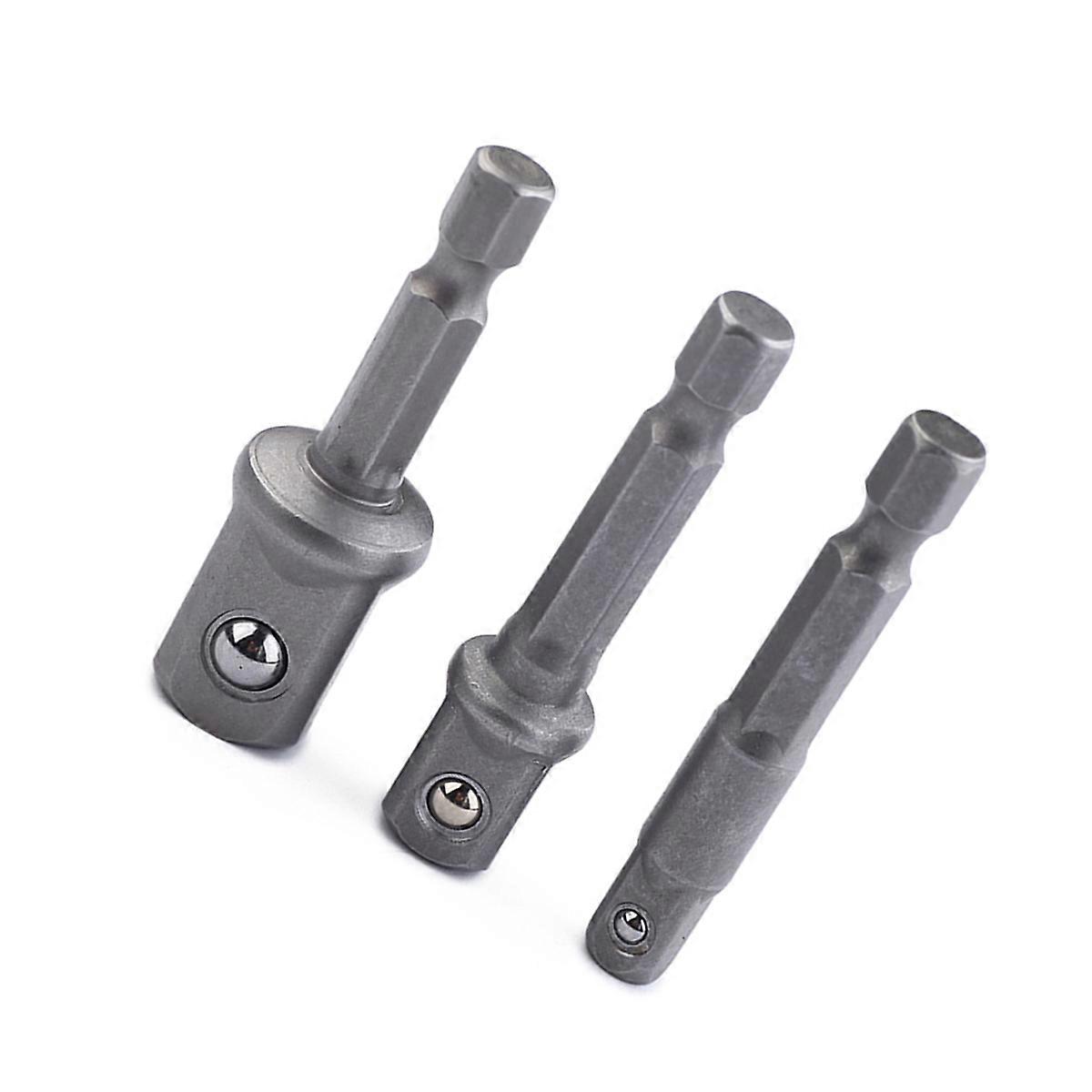 Square Impact Extension Connector Adapter Kit Right Angle Drill Fit 1/2 Inch Carbon Steel 3 Pcs