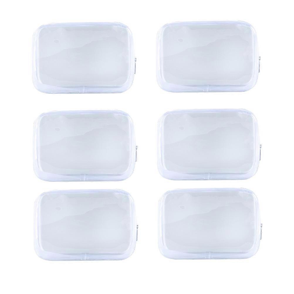 Travel Make Up Bag Portable Organizer Storage PVC Material Rectangular Shape 17x6x12cm 6Pcs