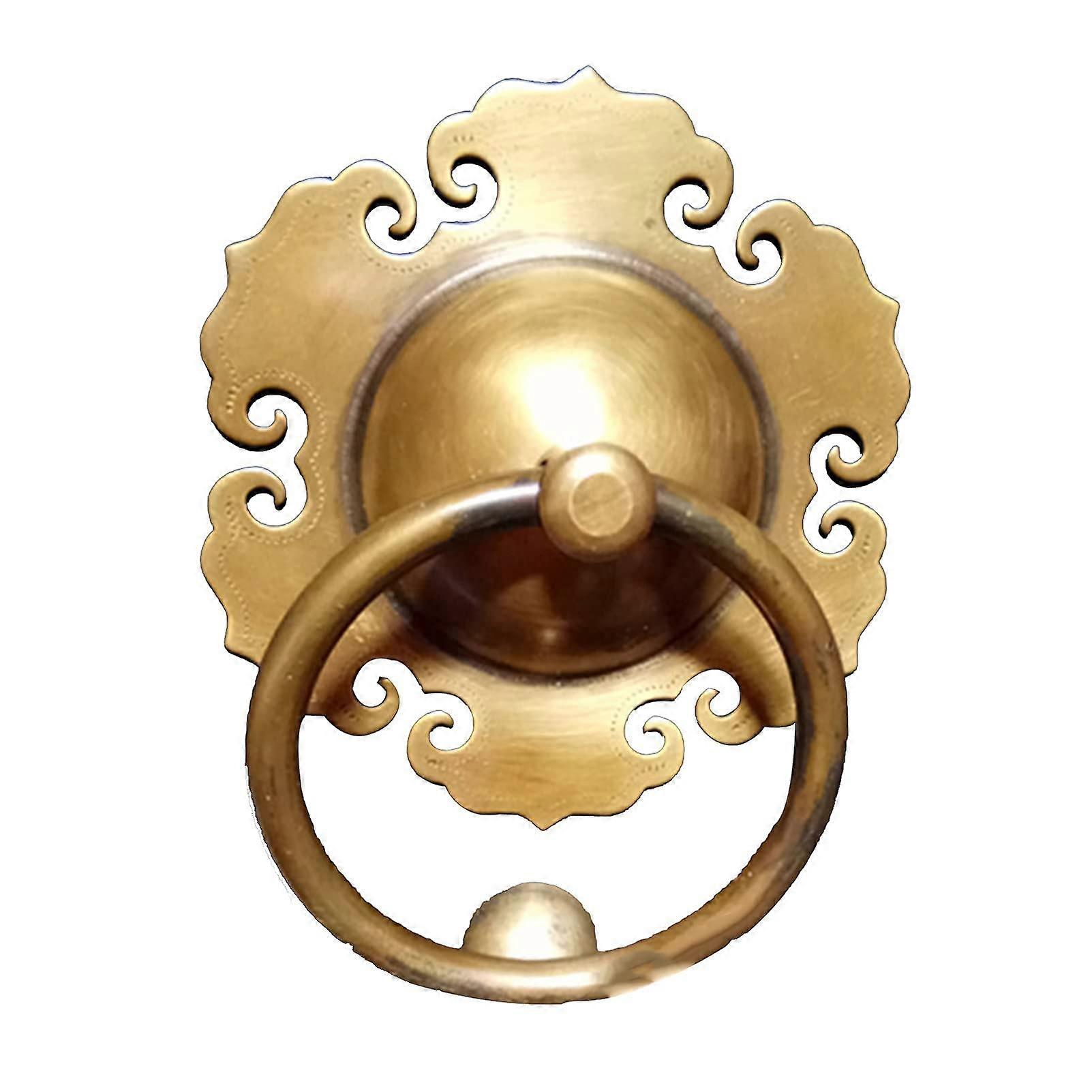 Antik Bronze Türklopfer Retro Blumen Design Türgriff Garten Innenhof Eingangstür Ring Dekoration Zubehör (11cm)