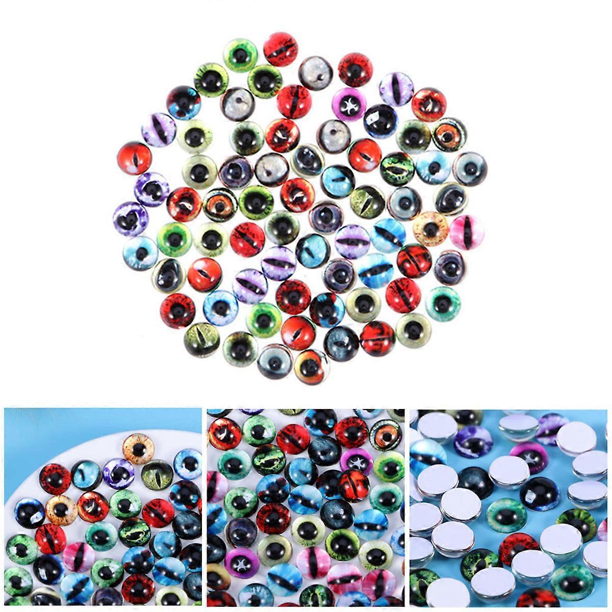 Eyes For Crafts Half Round Circle Flat Back 12MM Glass Beads Ring Making Sculptures 50Pcs