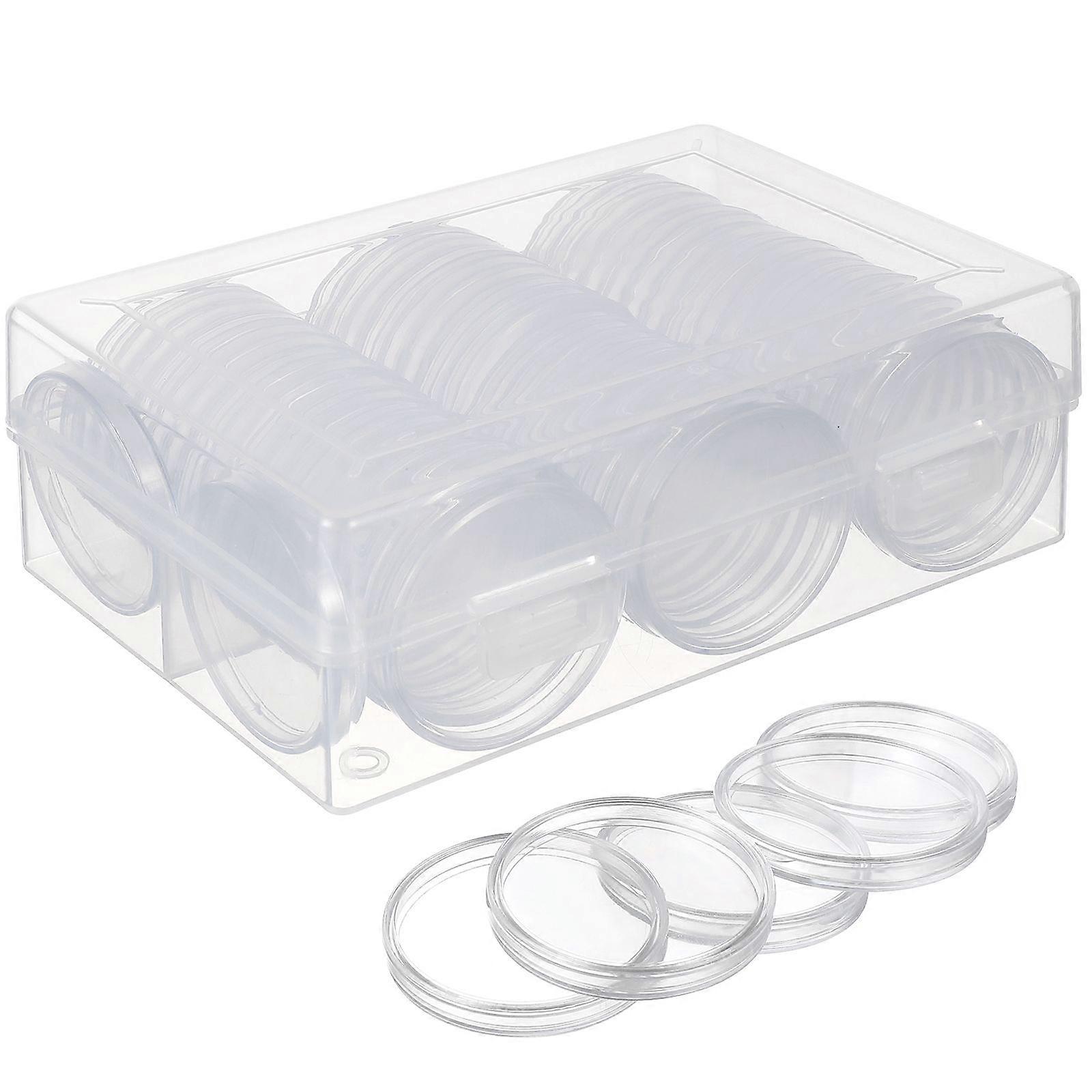 100pcs Coin Cases Commemorative Coin Storage Boxes Coin Collection Case Coin Holder
