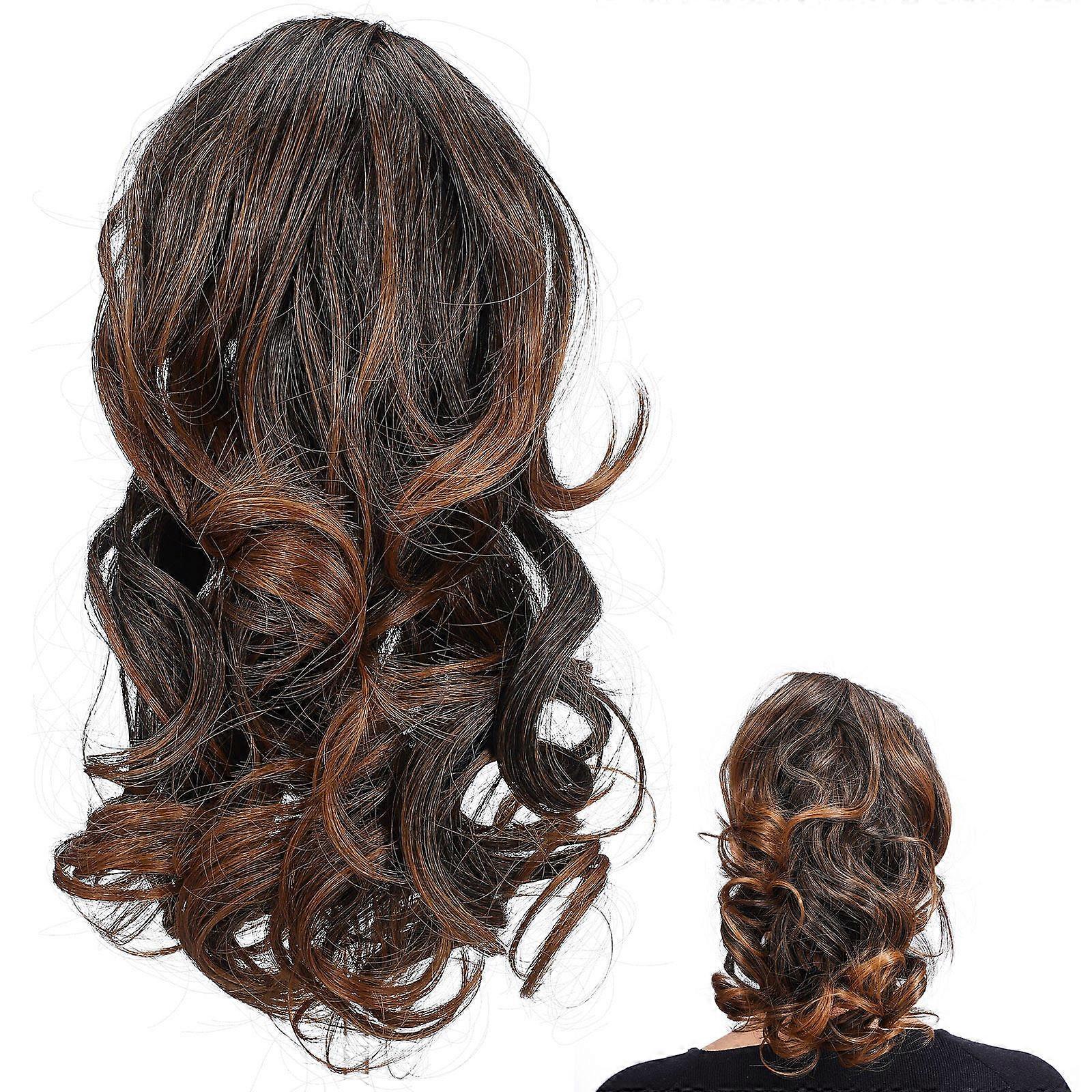 Curly Ponytail Extension with Claw Clip for Women Realistic and Lightweight Brown 10.5 Inches