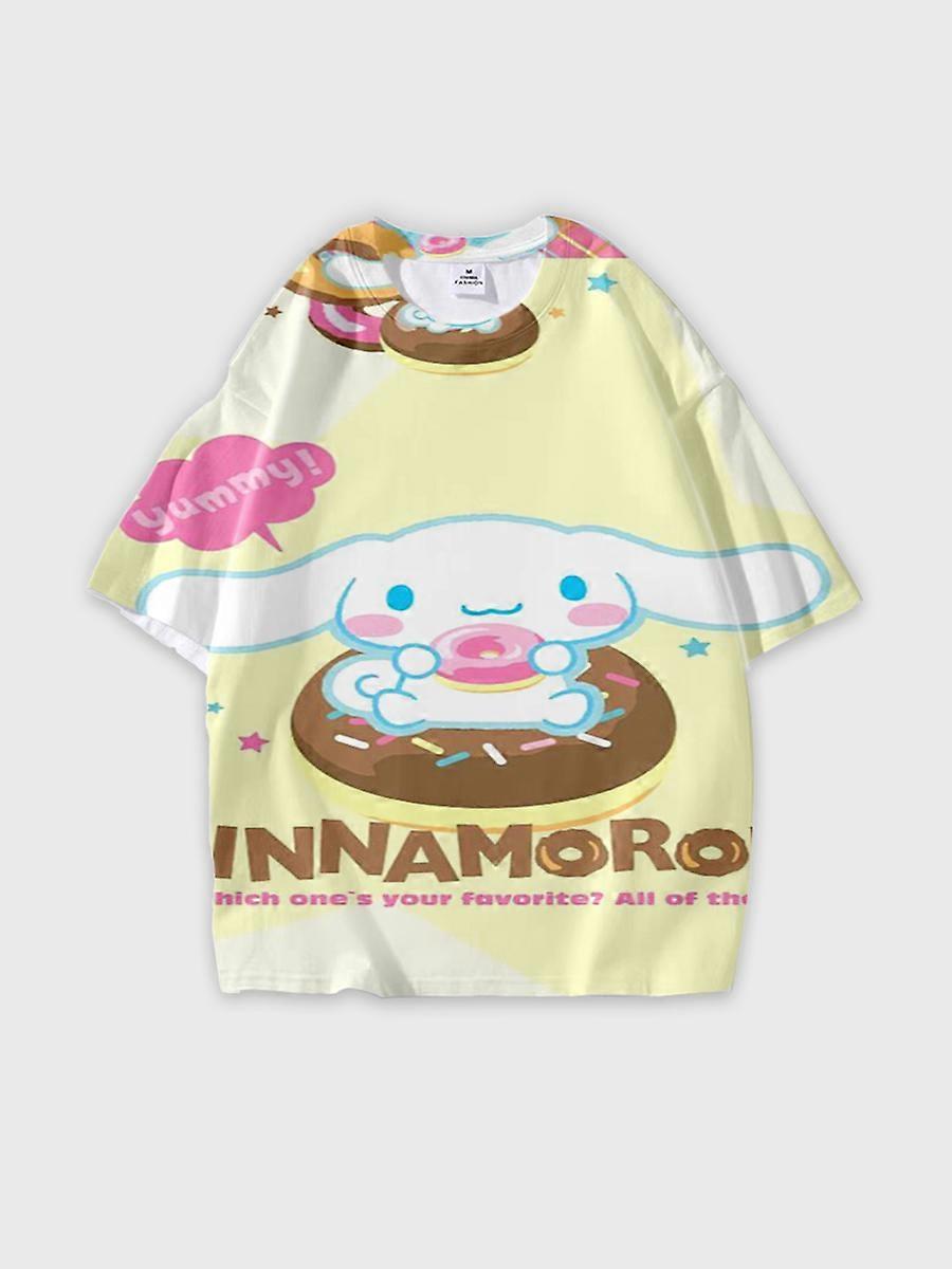 T-shirt round neck Cartoon Pattern loose short sleeve E2340