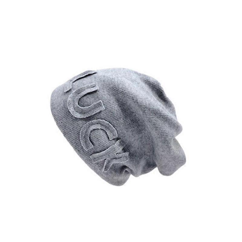 1Pc LUCK Hat Knitted Caps Slouchy Solid Color Leisure