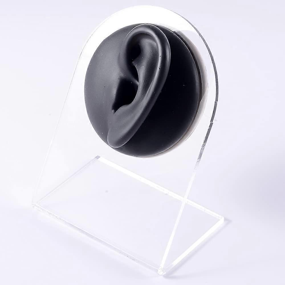 Black Left Ear Silicone Model for Tattoos, Emergency Exercises, Piercing