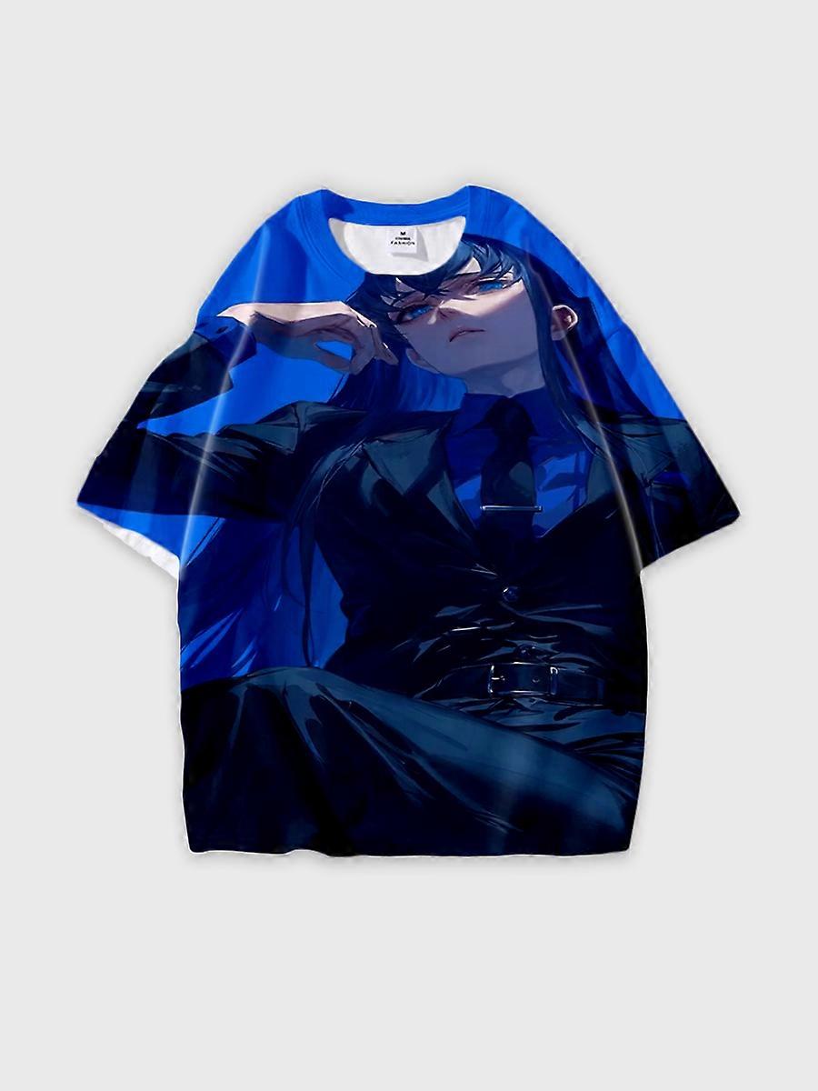 T-shirt round neck Character Pattern loose short sleeve P513