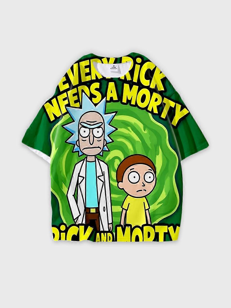 T-shirt round neck Animation Character Pattern loose short sleeve P1038